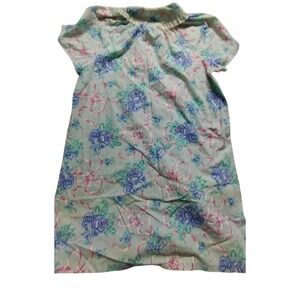 Kingly Floral House Dress‎ Ruffle Collar Short Sleeve Cottagecore, Grandma